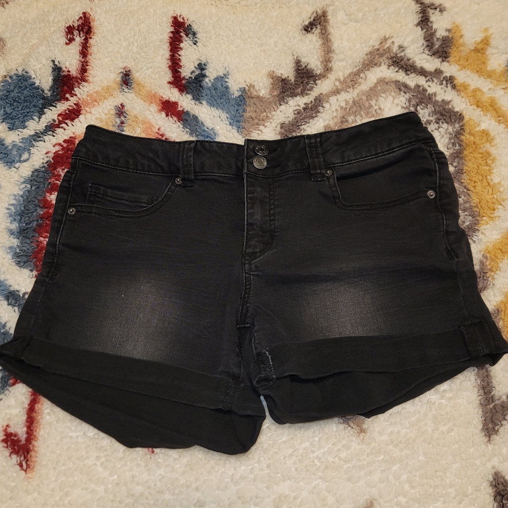 Black jean shorts